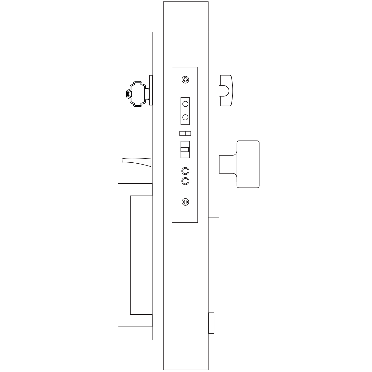 Hercules Knurled Full Length Mortise Entry Set | Emtek
