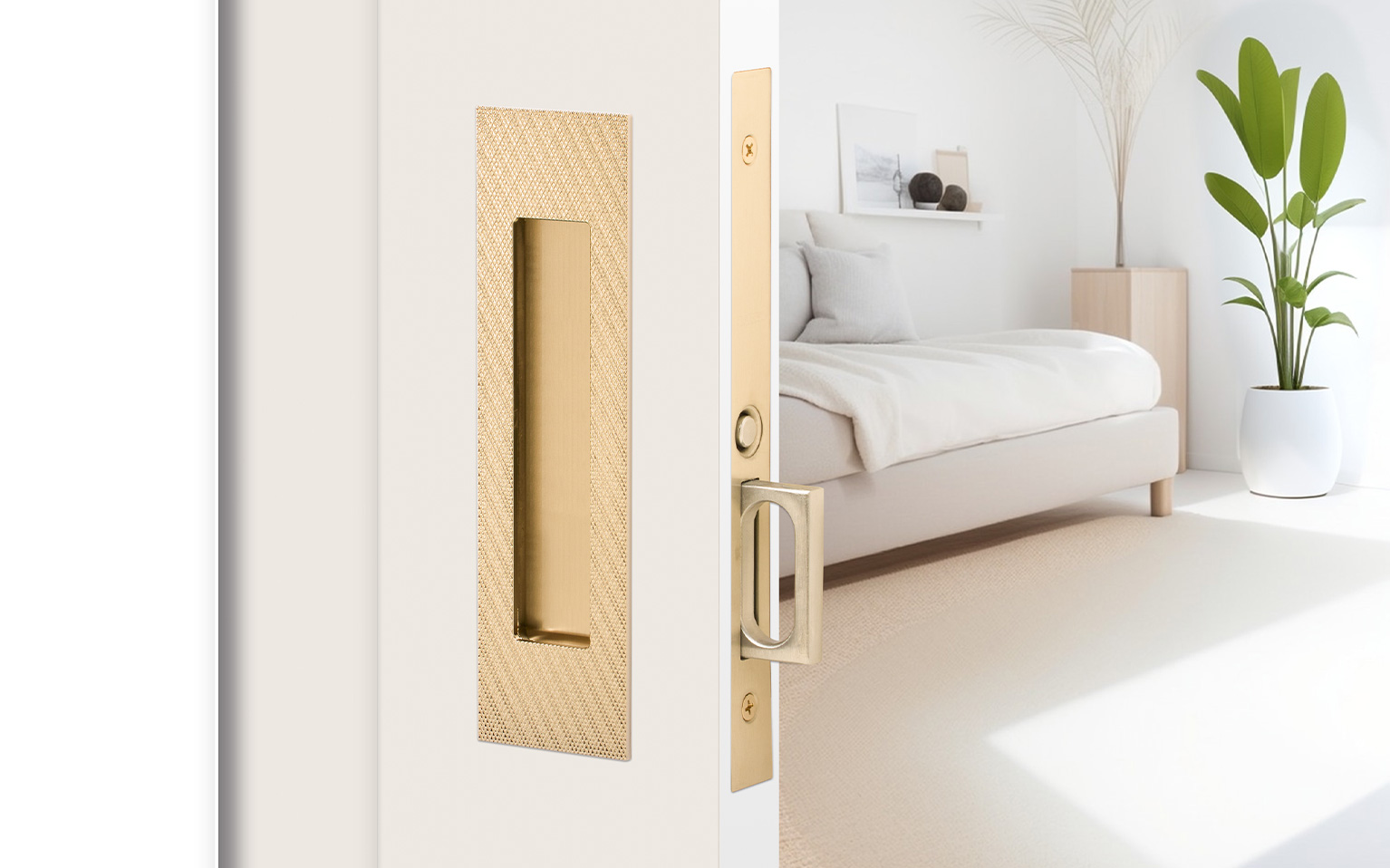 Modern Rectangular Pocket Door Mortise Lock | Emtek