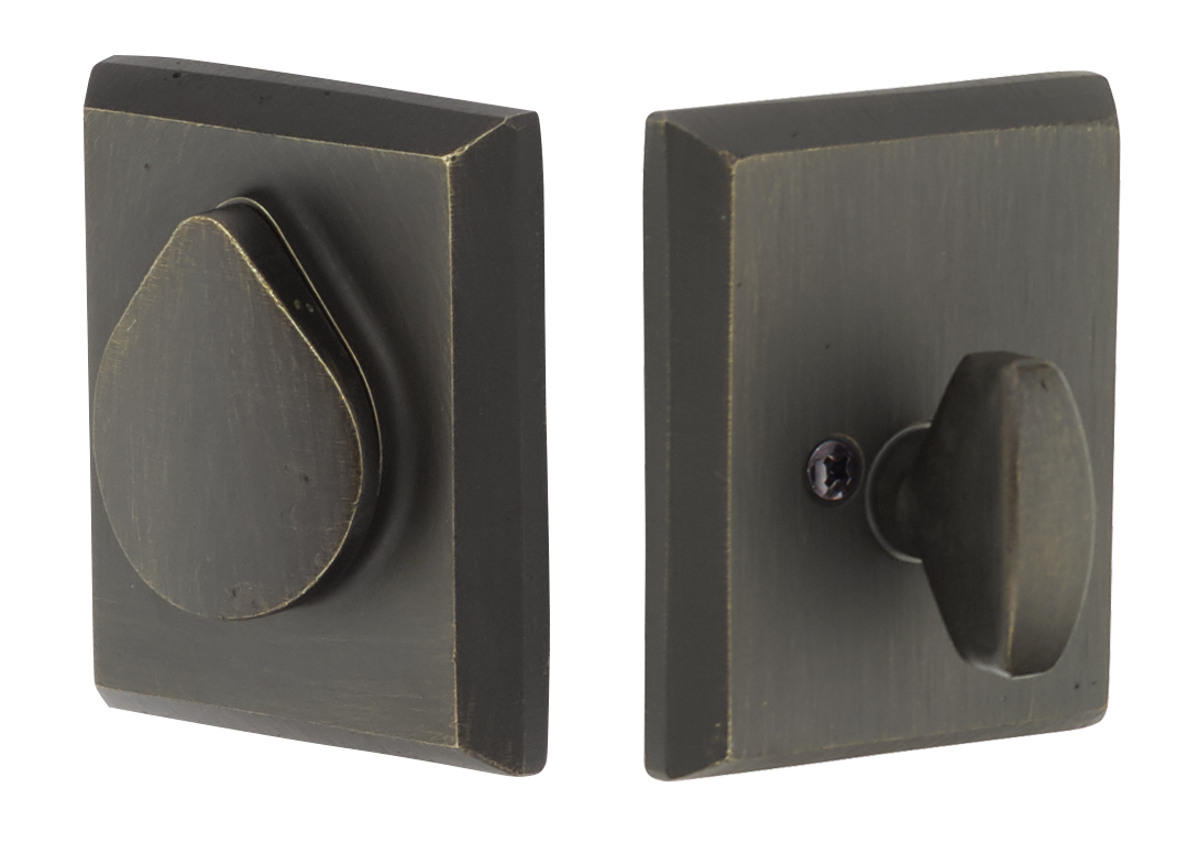 Rustic Modern Rectangular Keyed Deadbolt Emtek