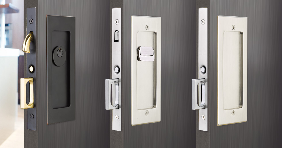 Modern Rectangular Pocket Door Mortise Lock