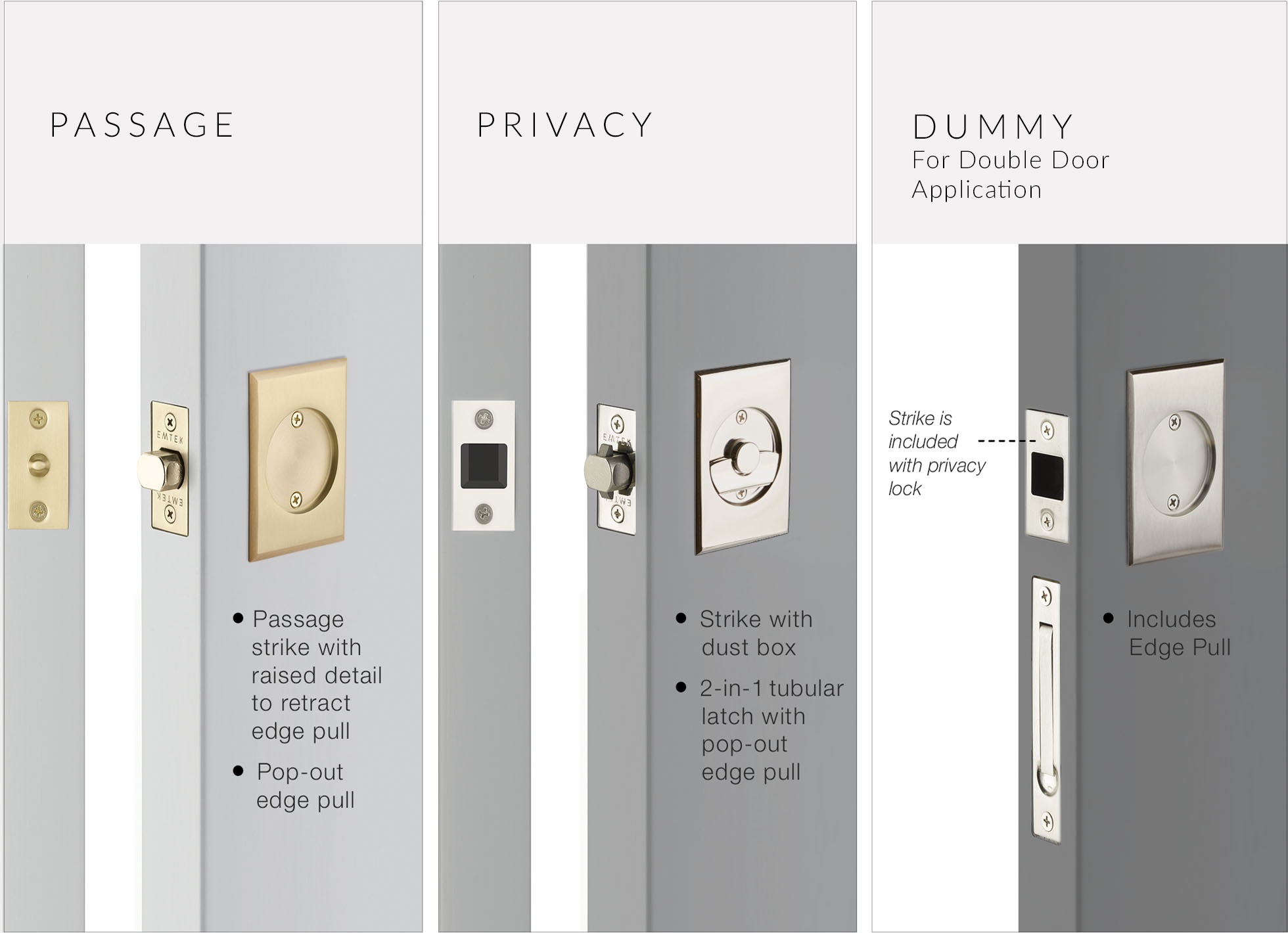 Round Pocket Door Tubular Locks | Emtek Round Pocket Door Tubular Locks | Emtek