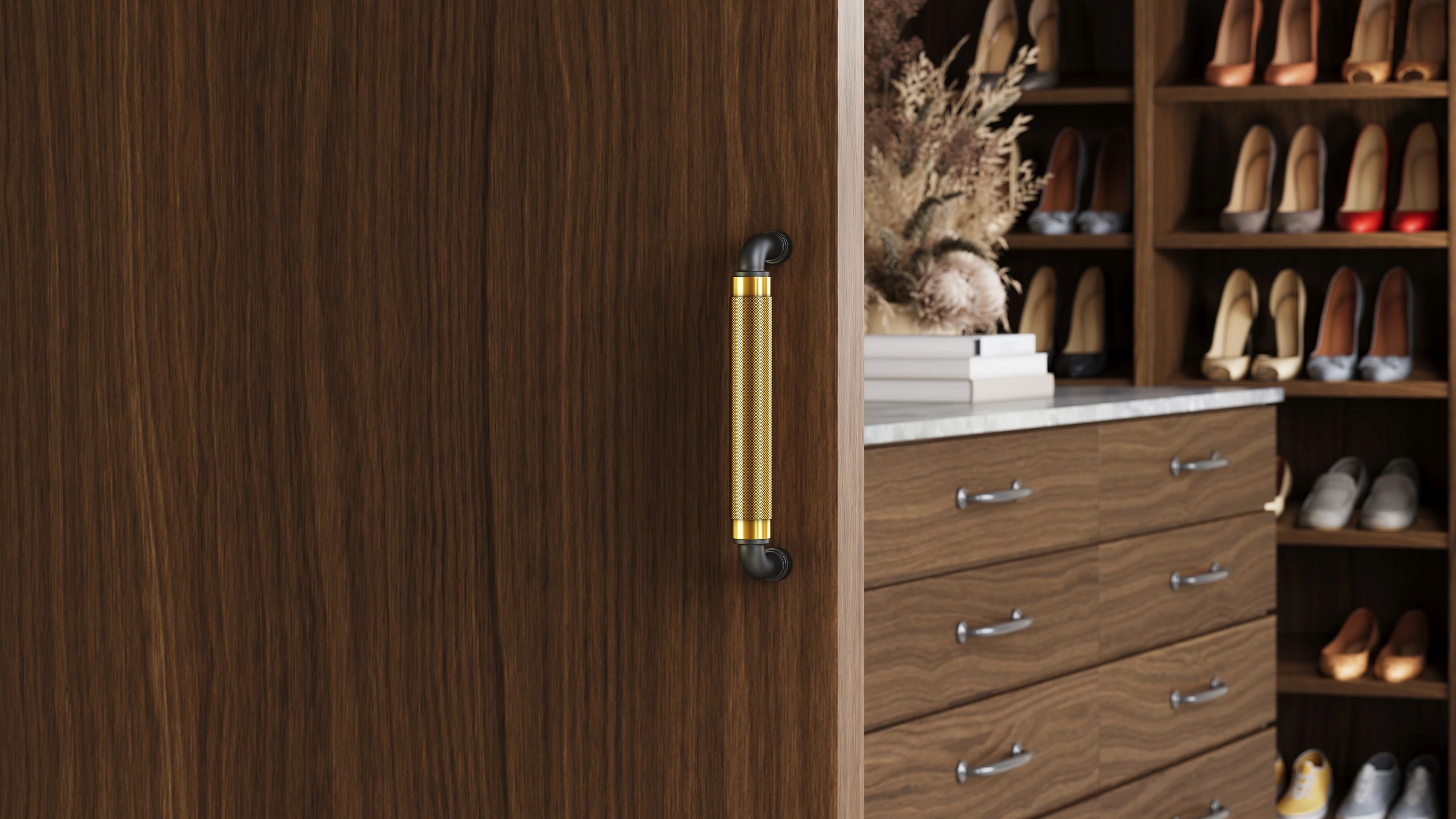 Select L-Square Stem Knurled Door Pull | Emtek