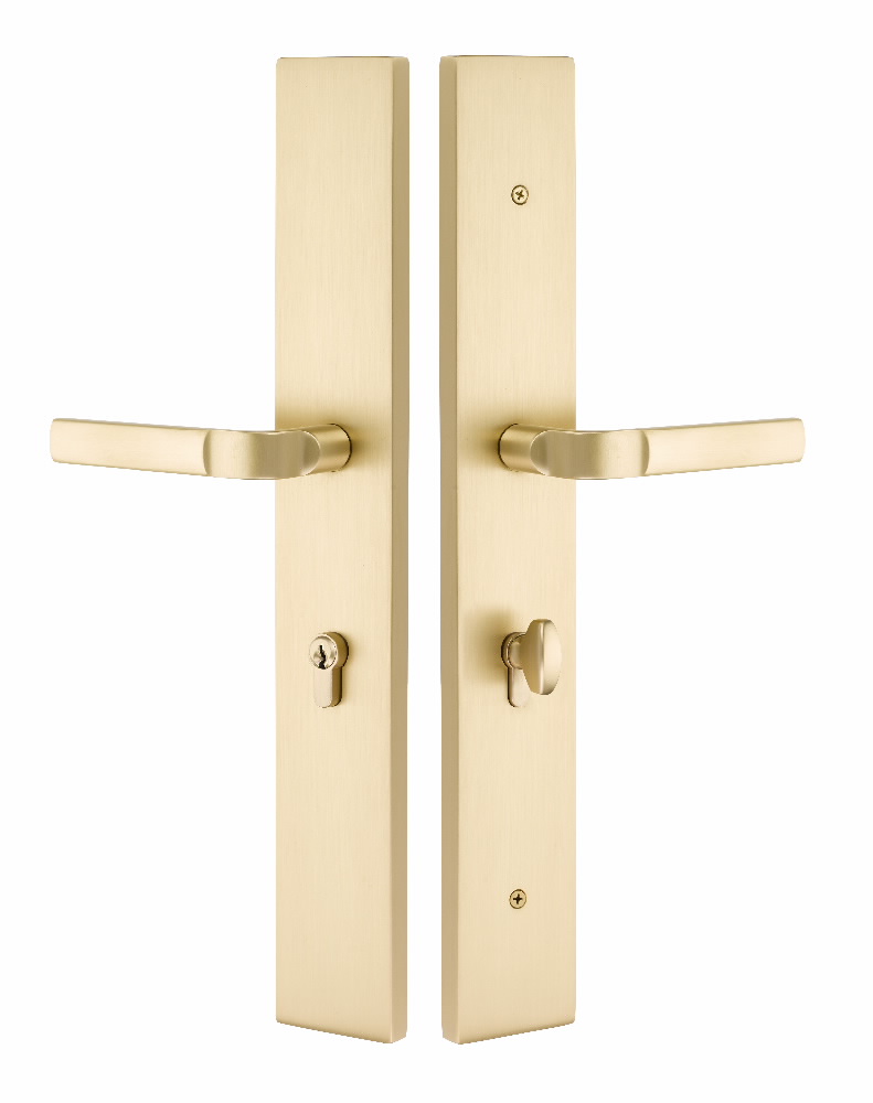 Brass Atrium Door Lever Lockset