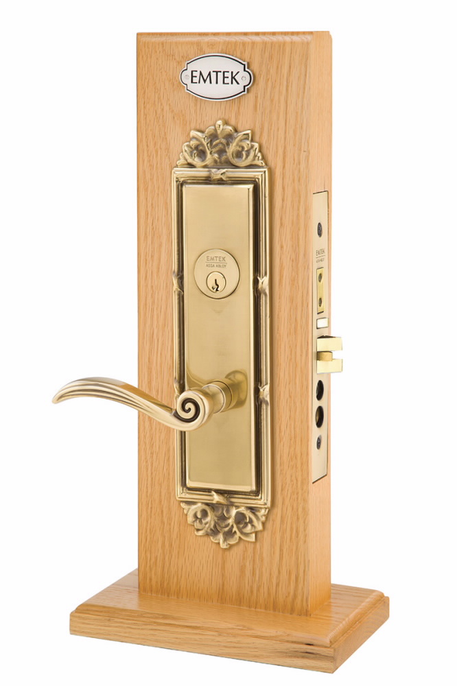 EMTEK Regency Mortise Entry Set with Matching Finish Bristol Knob Choice  of Left/Right Handing Available in Finishes F20330750BLLHUS10B Lef 
