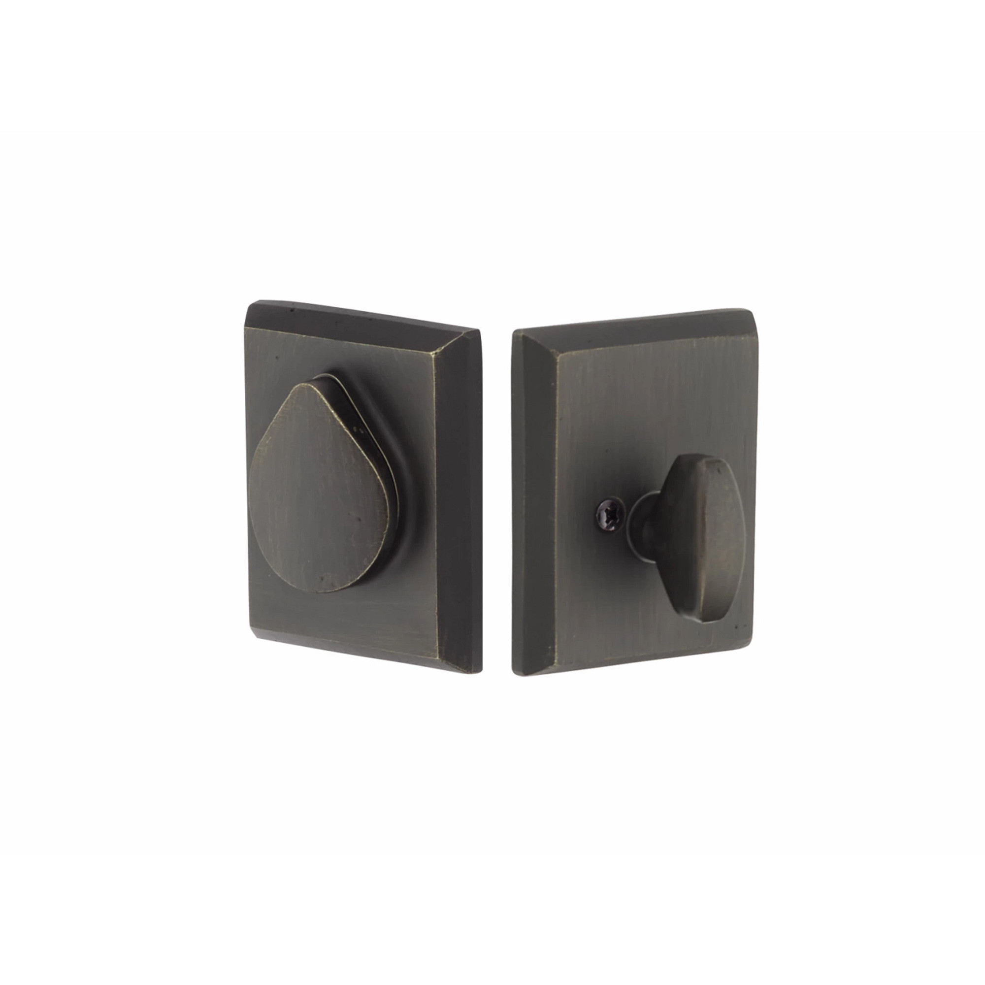 Rustic Modern Rectangular Keyed Deadbolt | Emtek
