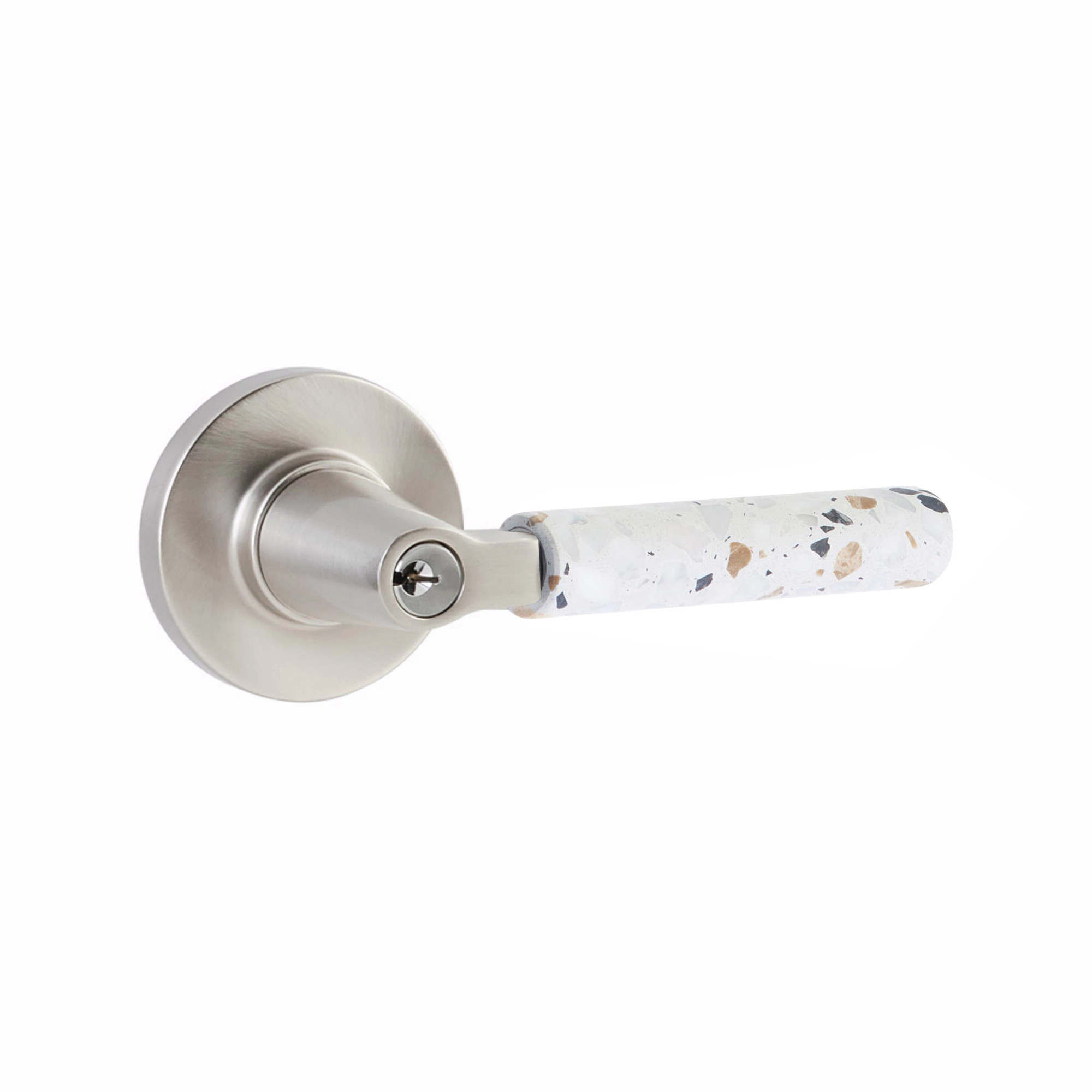 SELECT L-Square Terrazzo Key in Lever | Emtek