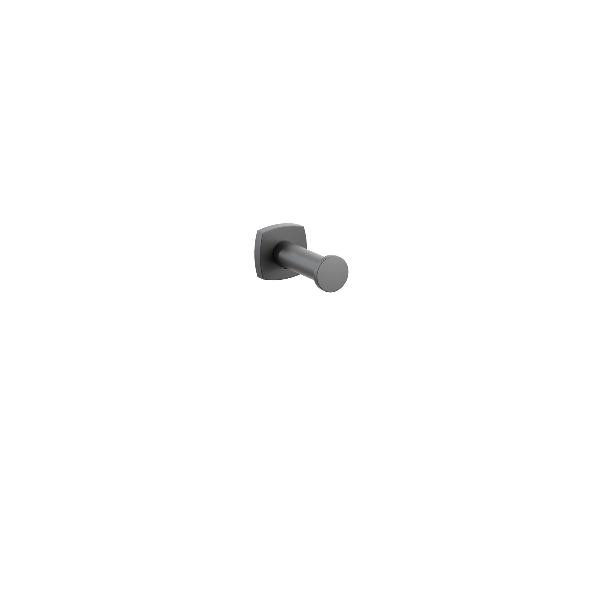 Modern Tubular Brass Single Robe Hook with Rosette