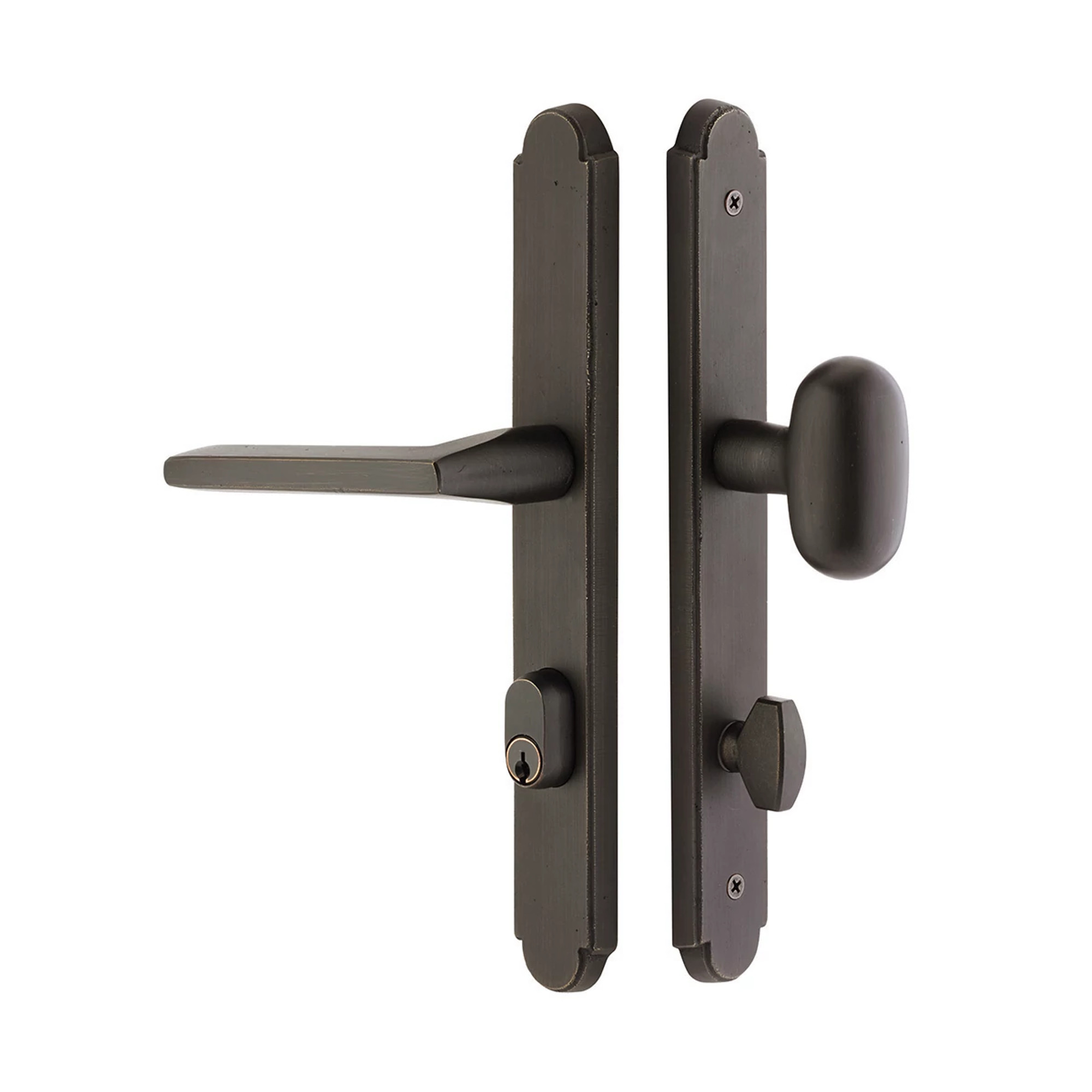 Sandcast Arched Stretto Keyed 11" Overall Narrow Trim Sideplate Lock