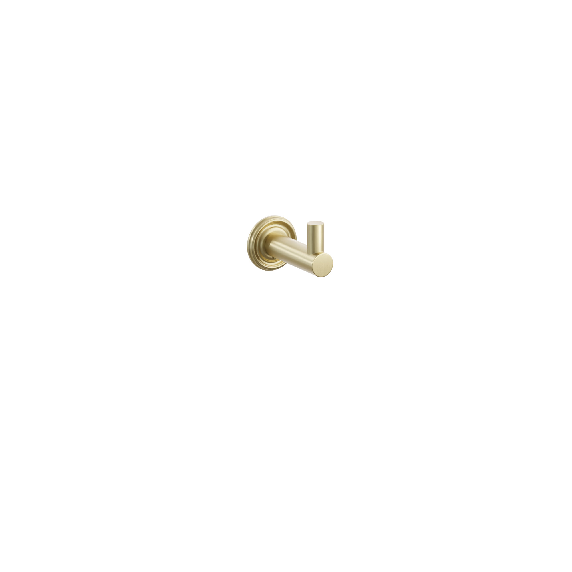 Modern Tubular Brass Single Hook with Rosette
