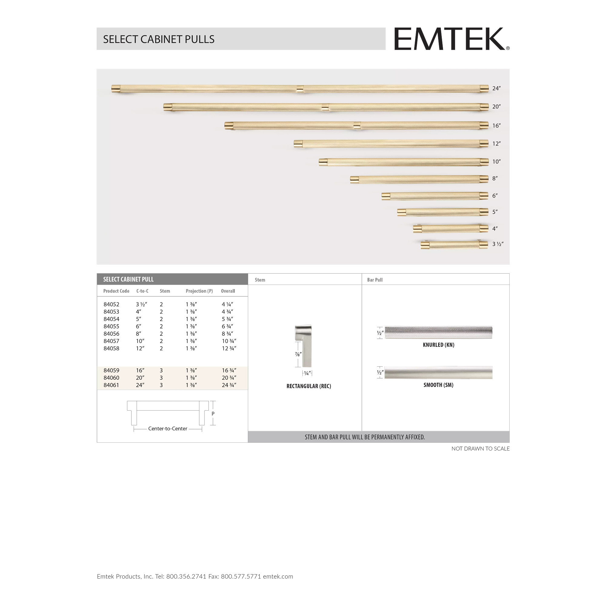 Select Rectangular Smooth Pull Emtek