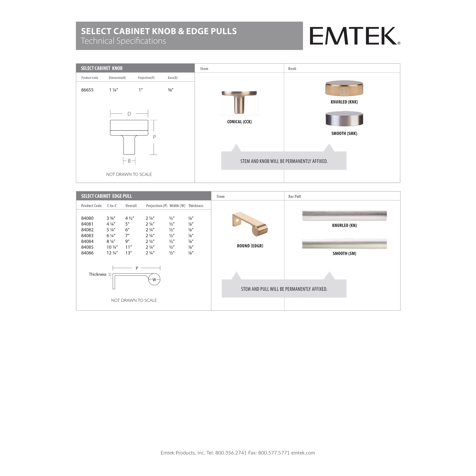 Select Round Knurled Edge Pull Emtek