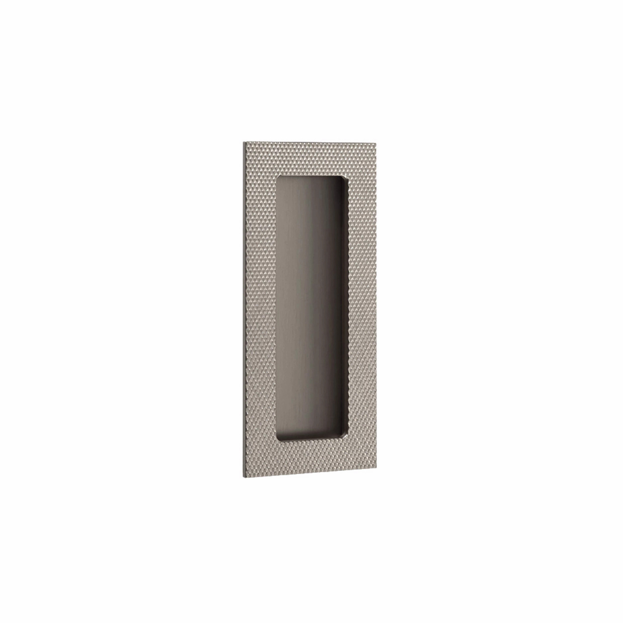 Modern Rectangular Knurled Flush Pull with Plain Pocket