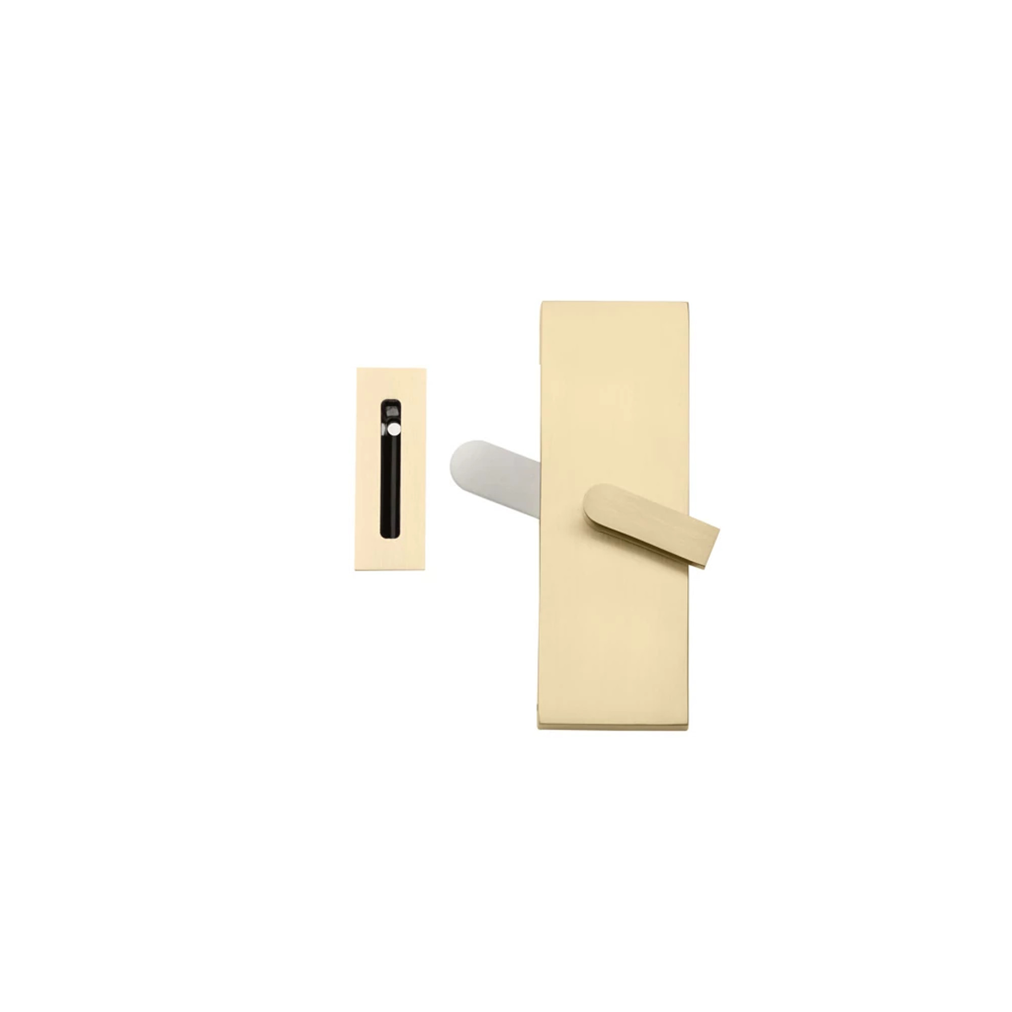 Modern Rectangular Barn Door Privacy Lock with Strike