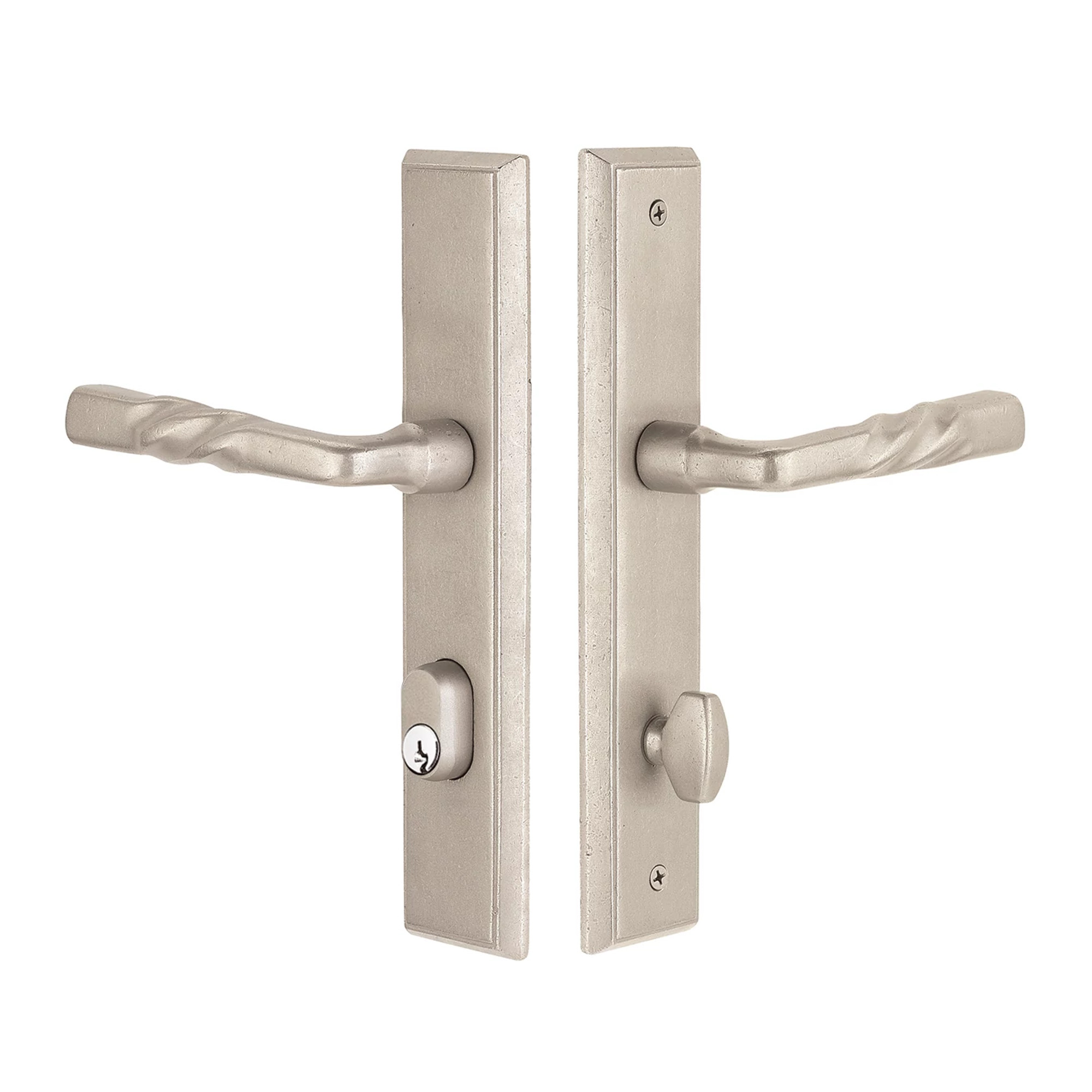 Sandcast Bronze Rectangular Stretto Keyed 10" Overall Narrow Trim Sideplate Lock