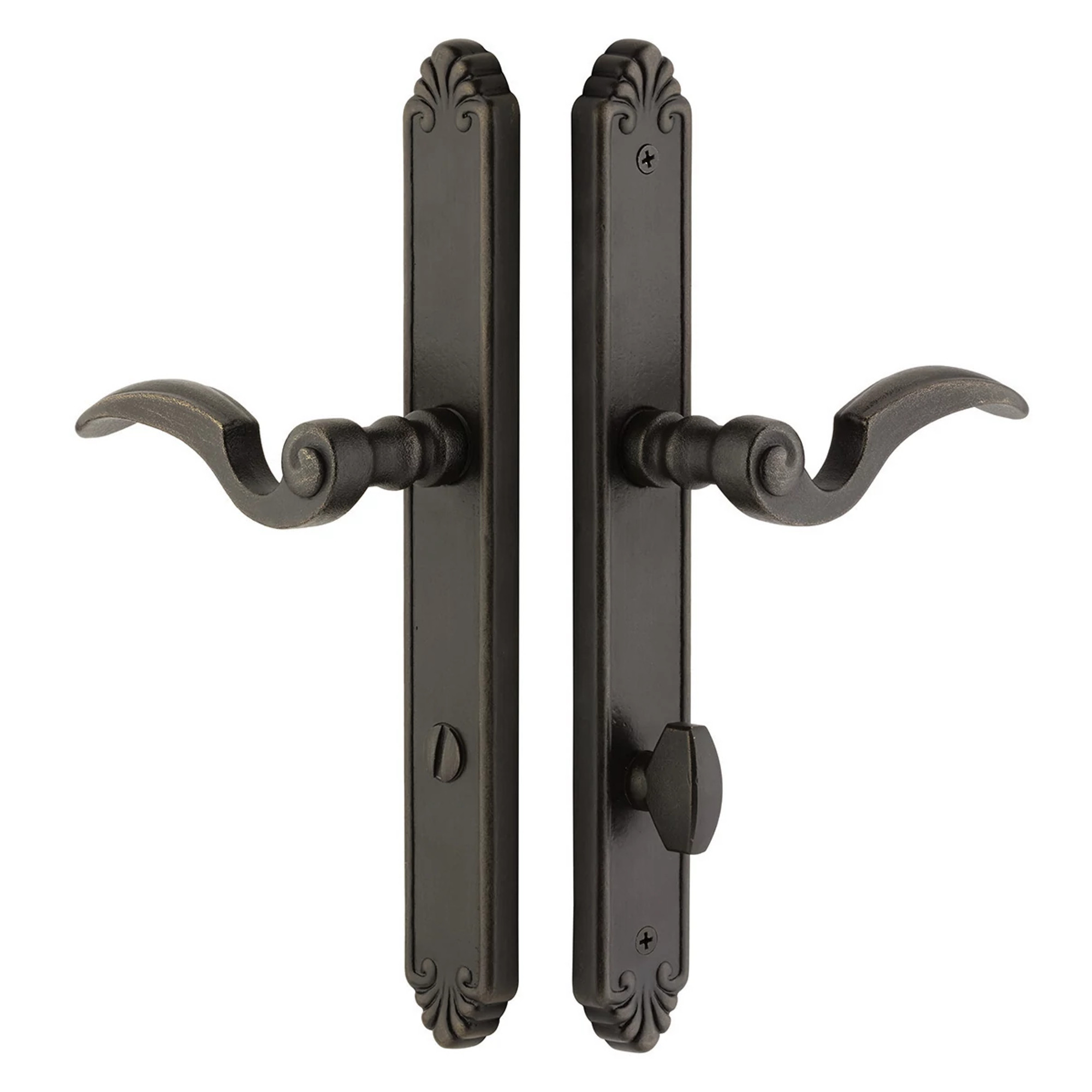 Tuscany Bronze Non-Keyed Stretto 1-1/2" x 11-1/8" Narrow Trim Sideplate Lock