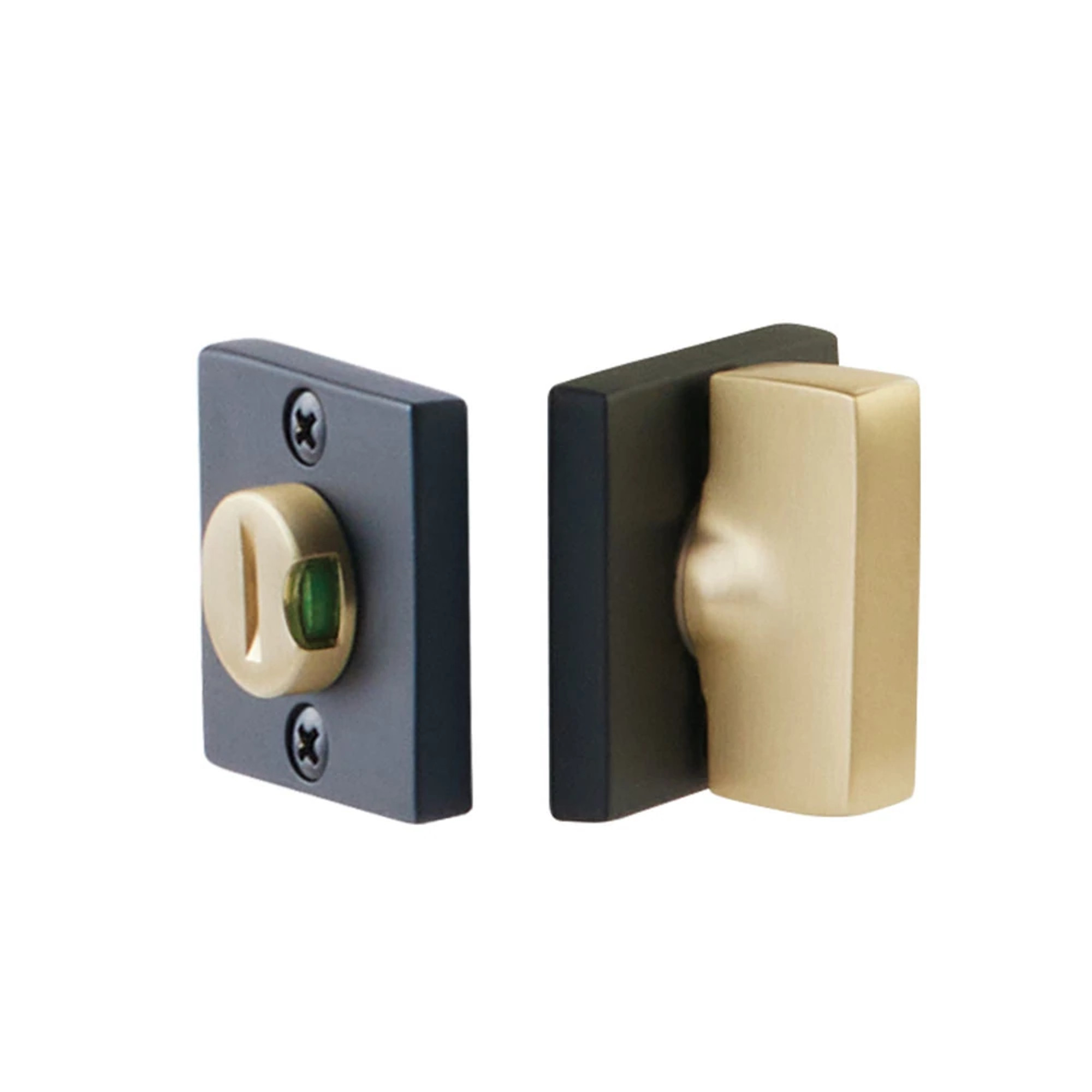 Square Double Rosette Privacy Bolt | Emtek