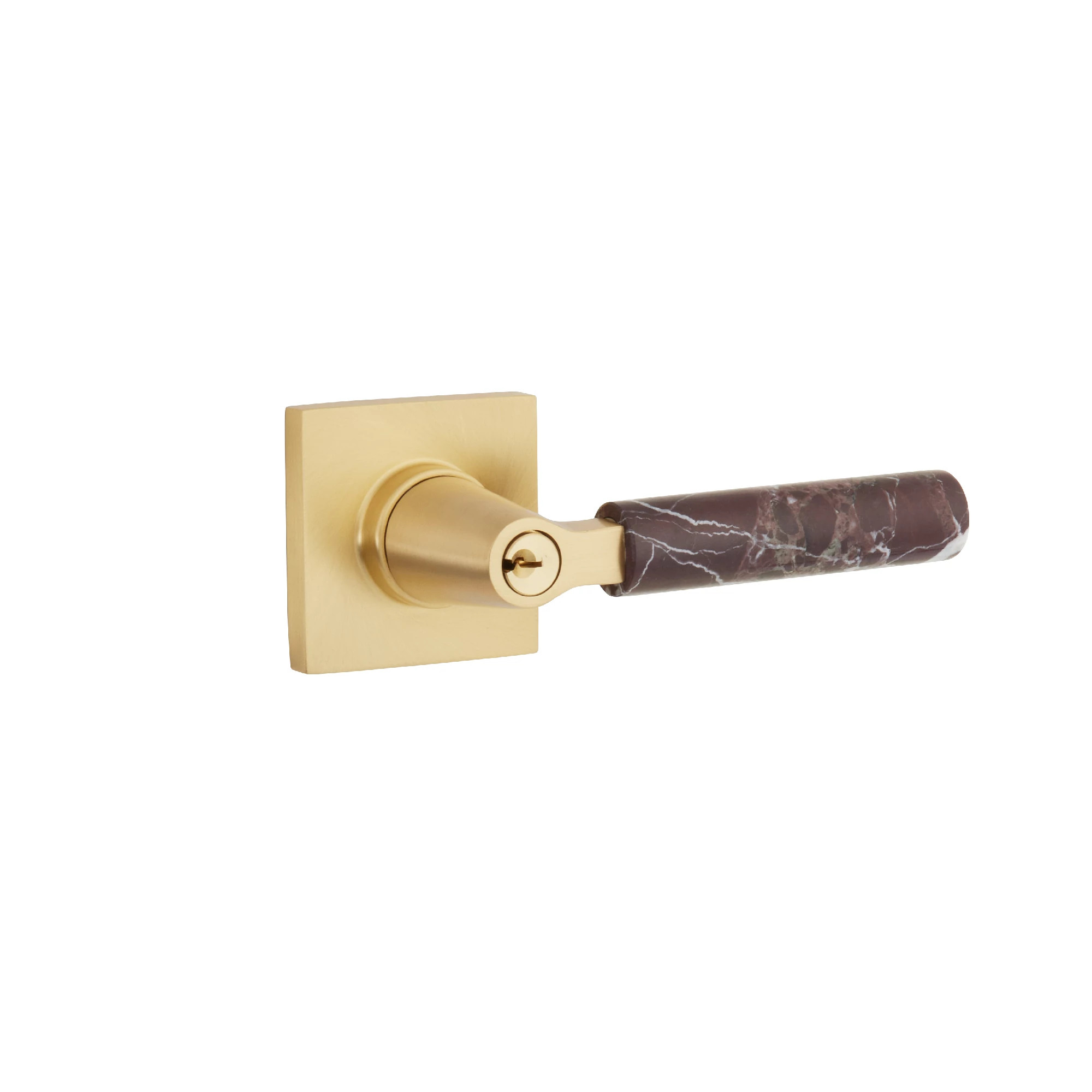 SELECT L-Square Rosso Levanto Marble Key in Lever